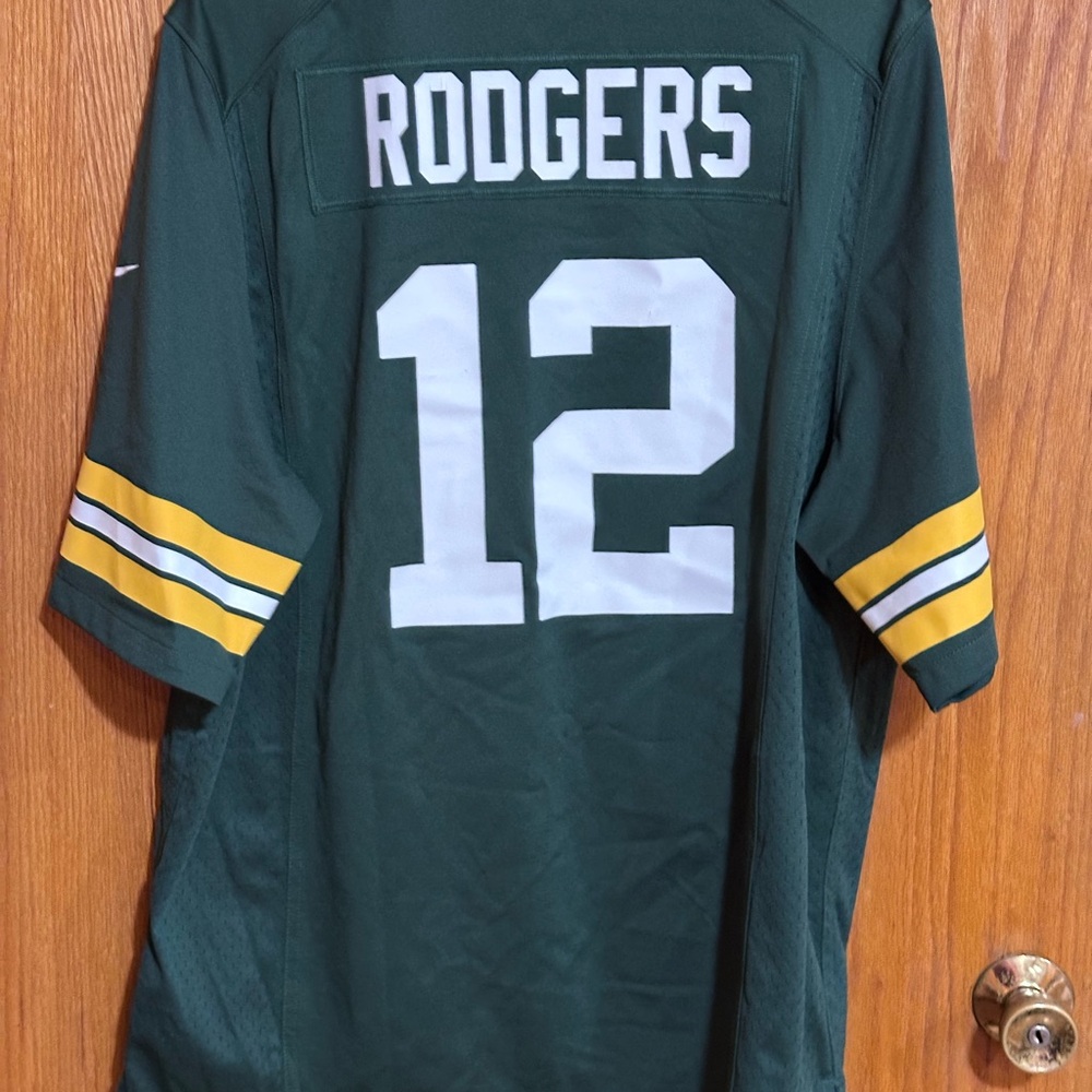 Nike Green Bay Packers Aaron Rogers on field  Jersey sz large (F) - Picture 6 of 8